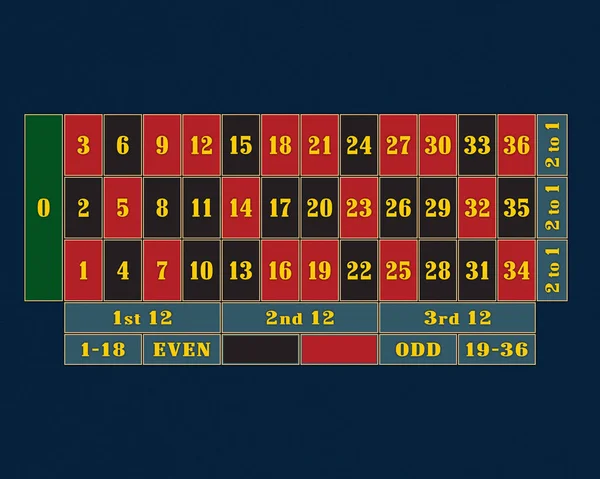 Traditionelle europäische Roulette-Tabelle Raster Illustration — Stockfoto