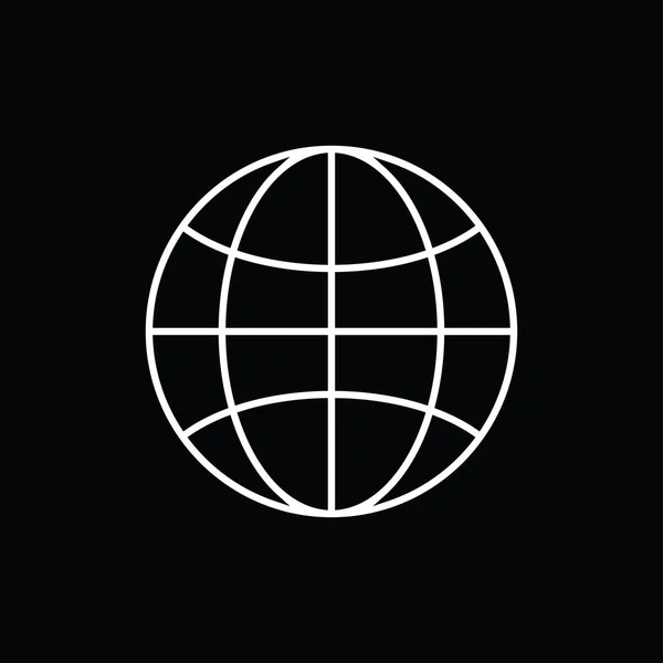 Símbolo do globo ilustração vetorial em preto e branco —  Vetores de Stock
