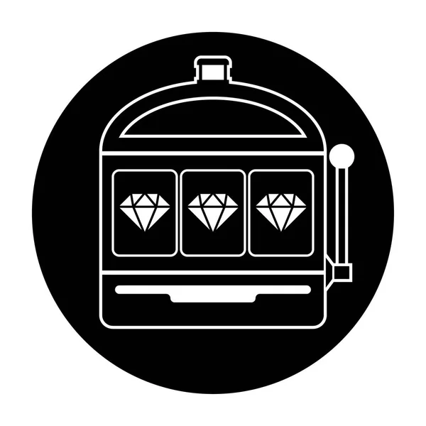 Diamond automat ikona ilustracja wektora czarno-białe — Wektor stockowy