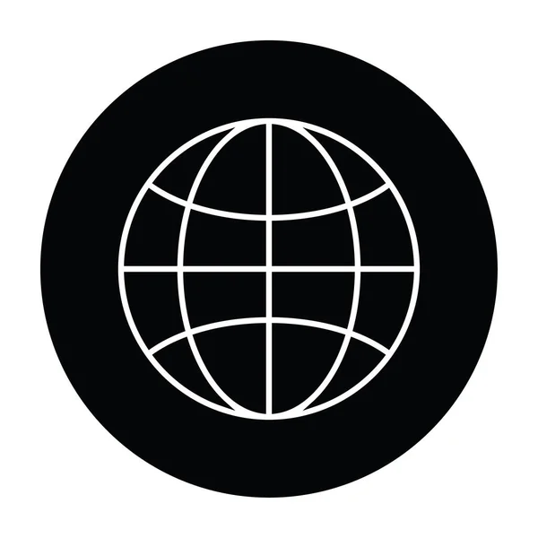 Globe symbole noir et blanc vecteur illustration — Image vectorielle