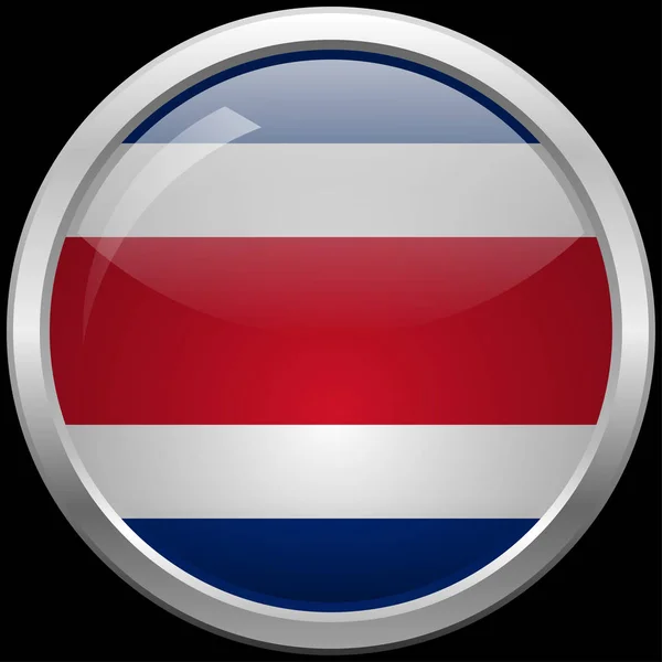 Flaga Kostaryki szklany przycisk wektor ilustracja — Wektor stockowy