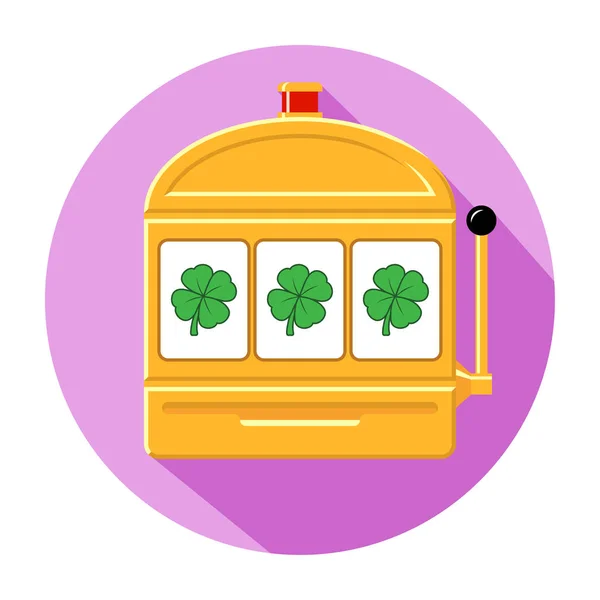 Four-leaf clover slot machine icon vector illustration — Stock Vector