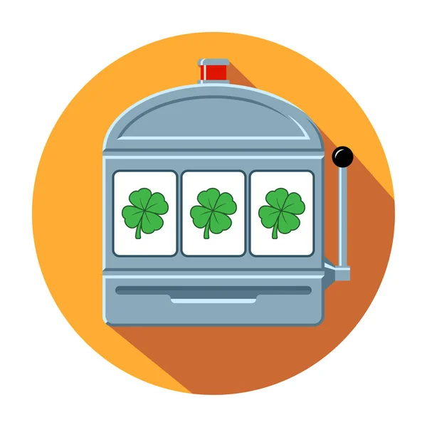 Four-leaf clover slot machine icon vector illustration — Stock Vector