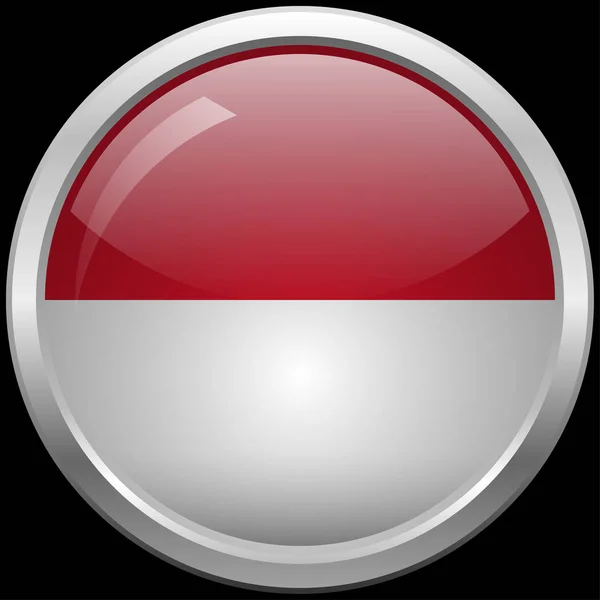 Monaco's flag glass button vector illustration — Stock Vector