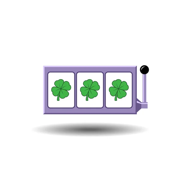 Four-leaf clover slot reels icon vector illustration — Stock Vector