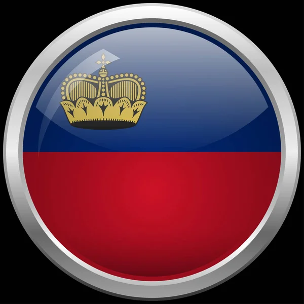 Liechtenstein drapeau verre bouton vecteur illustration — Image vectorielle