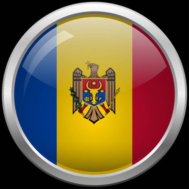 Moldova bayrağı düğmesini vektör çizim cam