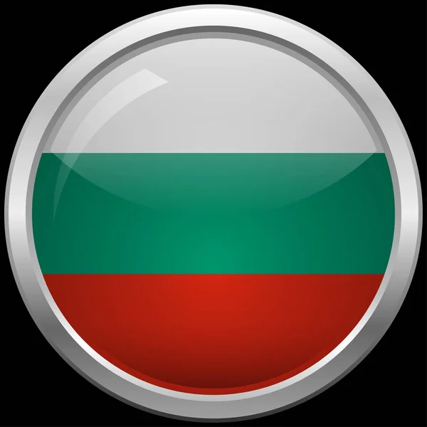 Bulgarian flag glass button vector illustration — Stock Vector