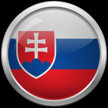 Slovakya'nın bayrak düğmesini vektör çizim cam