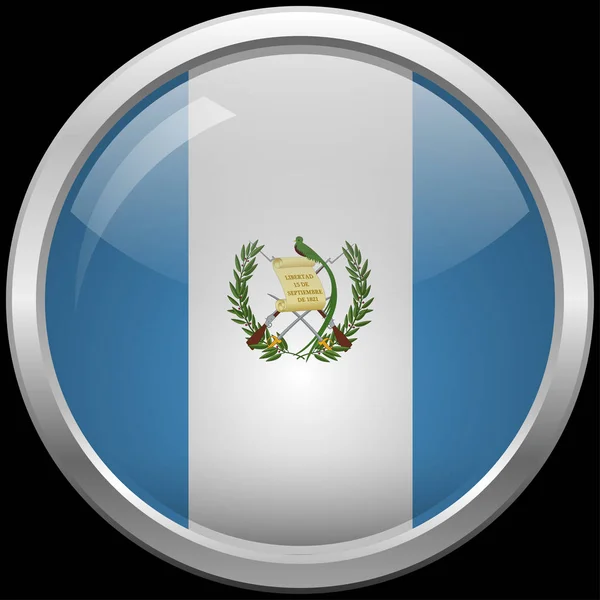 Guatemalai zászló üveg gomb vektoros illusztráció — Stock Vector