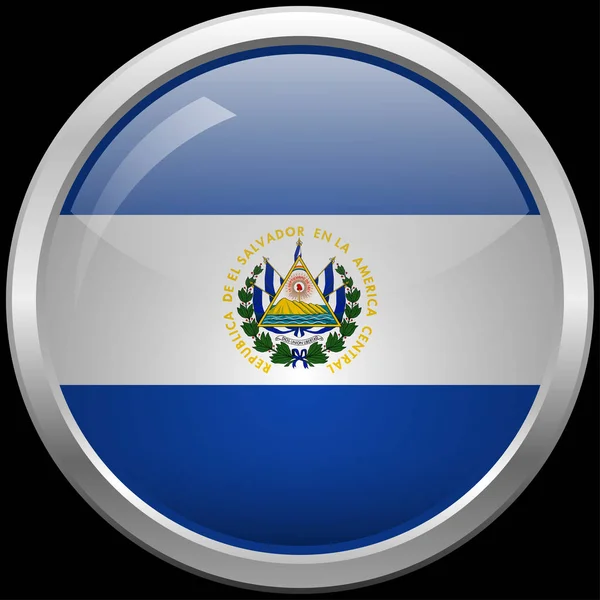 El Salvador bandera cristal botón vector ilustración — Vector de stock