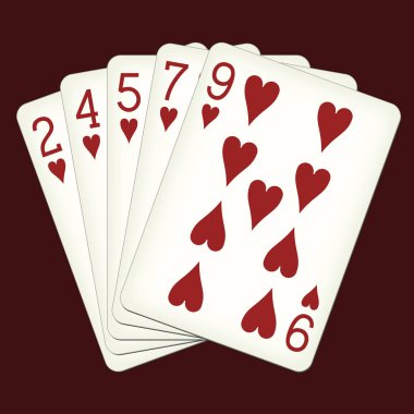 Floş kalplerin - iskambil kartları vektör çizim