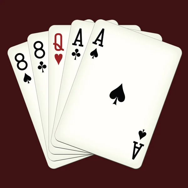 Deadman Hand - illustrazione vettoriale delle carte da gioco — Vettoriale Stock