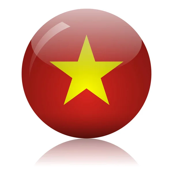 Drapeau vietnamien icône en verre illustration vectorielle — Image vectorielle