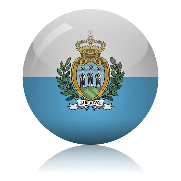 San Marino bayrağı cam ikon vektör çizimi — Stok Vektör