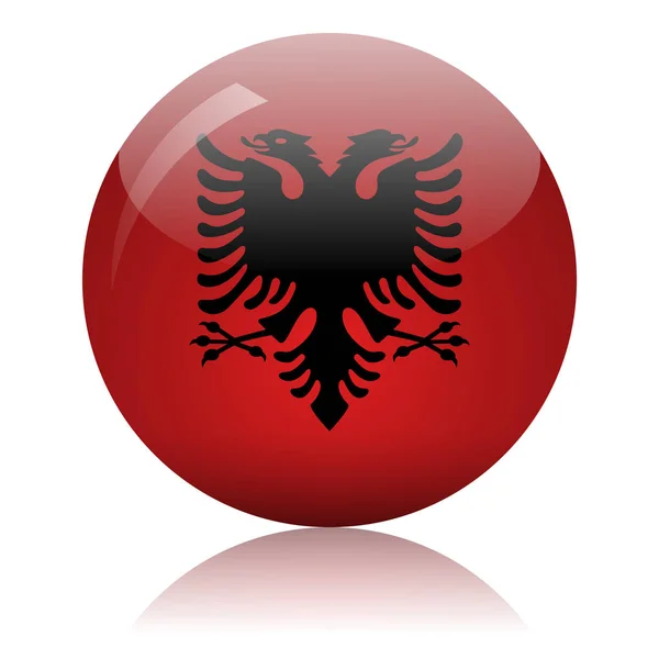 Albanian flag glass icon vector illustration — 스톡 벡터