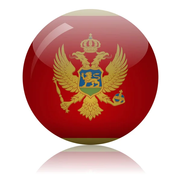 Montenegro bandera icono de vidrio vector ilustración — Archivo Imágenes Vectoriales