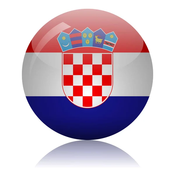 クロアチアの旗のガラスのアイコンベクトルイラスト — ストックベクタ