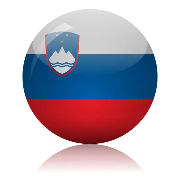 Slovenya bayrağı cam ikon vektör illüstrasyonu — Stok Vektör