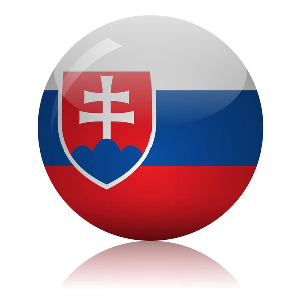 Ilustração do vetor ícone de vidro bandeira da Eslováquia —  Vetores de Stock