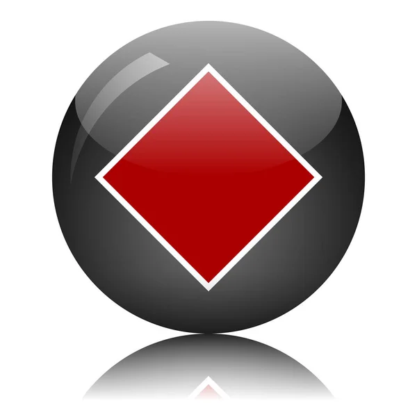 ダイヤモンド ガラス ボタン ベクトル図 — ストックベクタ