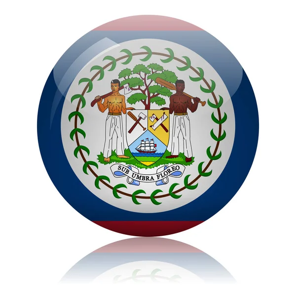 Belize flaga szklana ikona wektor ilustracja — Wektor stockowy