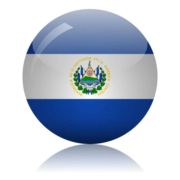 El Salvador bandera icono de vidrio vector ilustración — Vector de stock