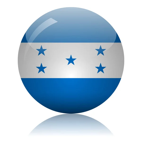 Honduransk flagga glas ikon vektor illustration — Stock vektor