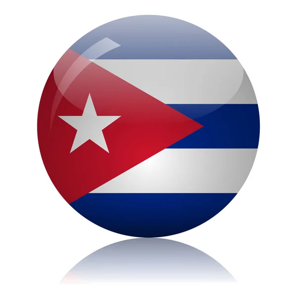 キューバ国旗ガラスのアイコンベクトルイラスト — ストックベクタ