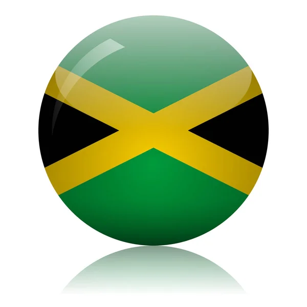 Jamaicano bandeira de vidro ícone vetor ilustração — Vetor de Stock