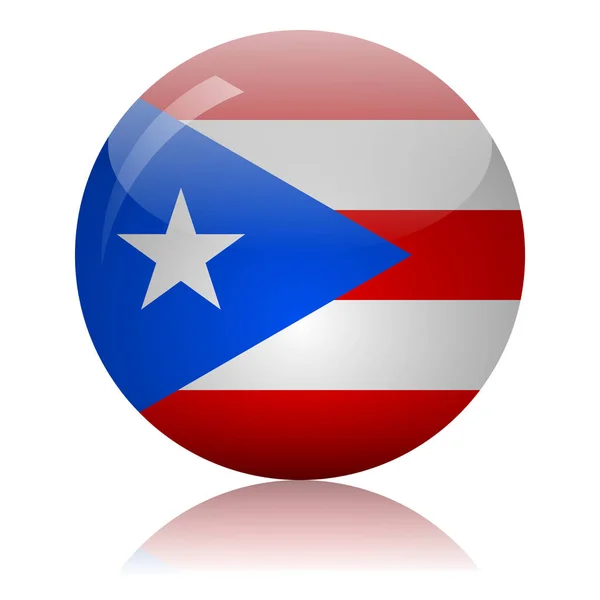 Puerto Rico flag glass icon vector illustration — Stock Vector