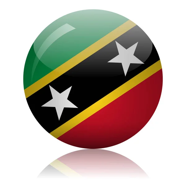 Saint Kitts e Nevis bandiera di vetro icona vettoriale illustrazione — Vettoriale Stock