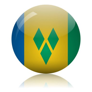 Saint Vincent ve Grenadines bayrak cam vektör illüstrasyonu