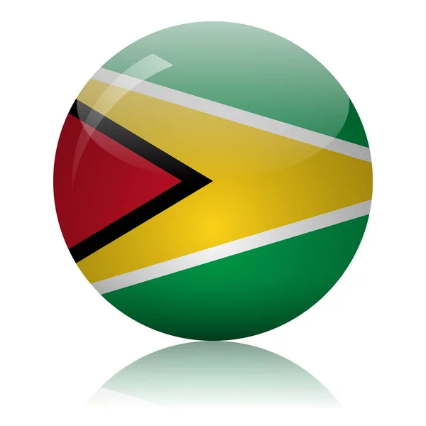 Guyana Flag Glass Icon Vector Illustration — Stock Vector