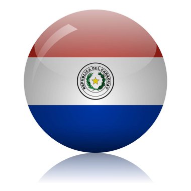 Hafif ayna yüzey vektör illüstrasyonunda Paraguay bayrak cam topu