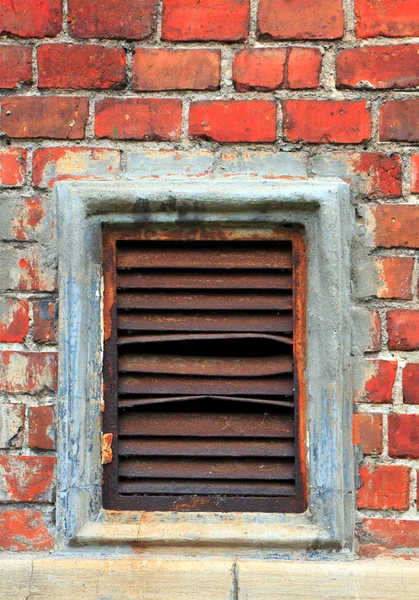 Eski bir tuğla duvar yosun kaplı