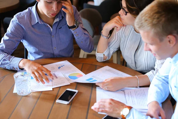 Business team negotiates talk and discuss