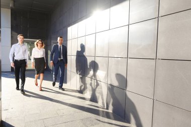 Güzel başarılı insanlar, iki adam ve kız, genç businessme