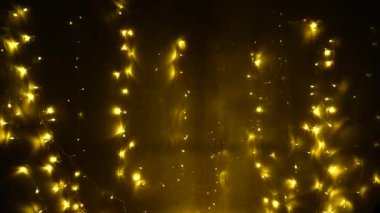 Oyun ışık ve Parlatıcı duvar Garland Noel arifesinde ve tatil arifesinde.