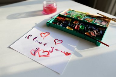 Kaligrafi stil res aşık Bildirgesi ile şirin kartpostal