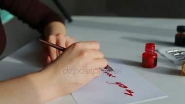 Çizilmiş yazıt NIB kalemle seni seviyorum.