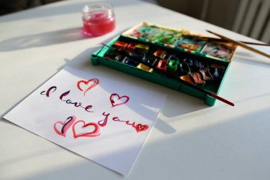 Kaligrafi stil res aşık Bildirgesi ile şirin kartpostal