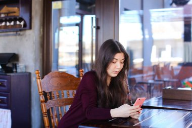 Manikürcü smartphone ve banka kullanarak mobil hesap Yenileyici