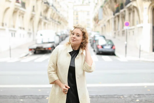 Teacher strolling in city and standing in road background.