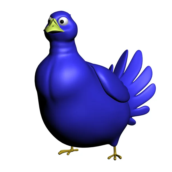 Illustration 3D de dessin animé oiseau bleu — Photo