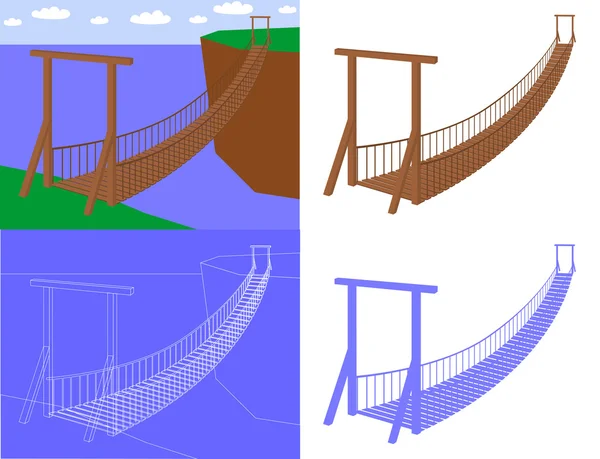 Visutý most v perspektivní pohled vektoru — Stockový vektor