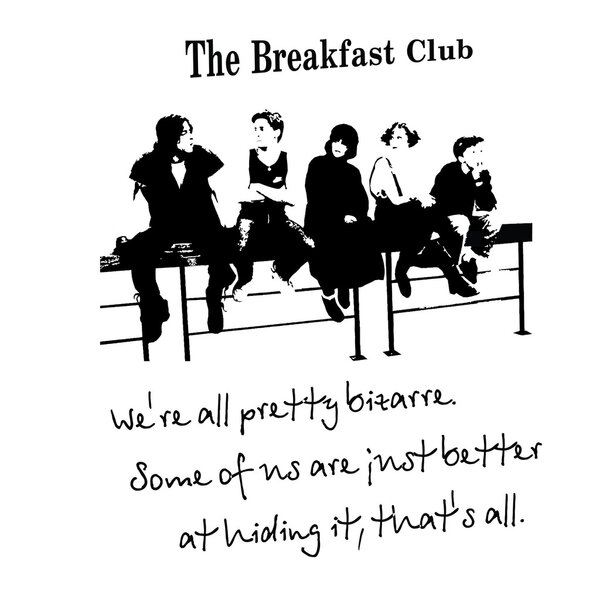 Клуб завтраков Qoute на черно-белом векторе 4
