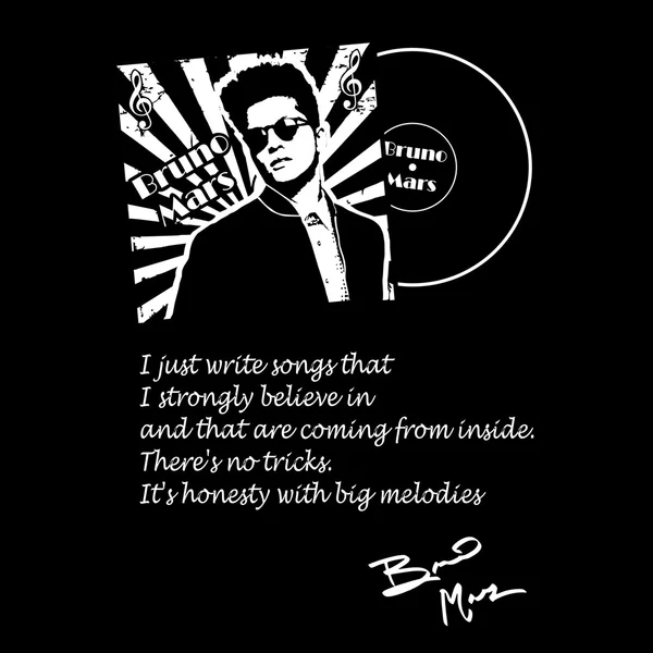 Bruno Mars qoute üzerinde siyah-beyaz vector3