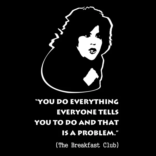 Allison Reynolds von Breakfast Club Qoute auf schwarzen und weißen vector1 — Stockvektor