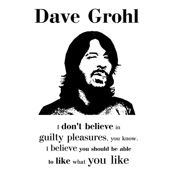 Dave grohl von foo fighters qoute black and white vector4 — Stockvektor
